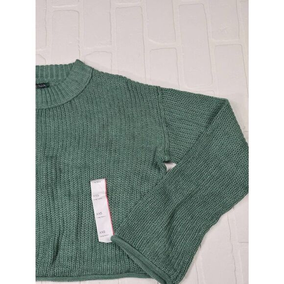 Wild Fable Green Mock Collared Cropped Sweater XXSmall - Picture 2 of 3